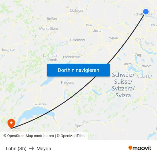 Lohn (Sh) to Meyrin map