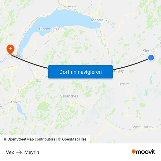 Vex to Meyrin map