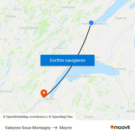 Valeyres-Sous-Montagny to Meyrin map