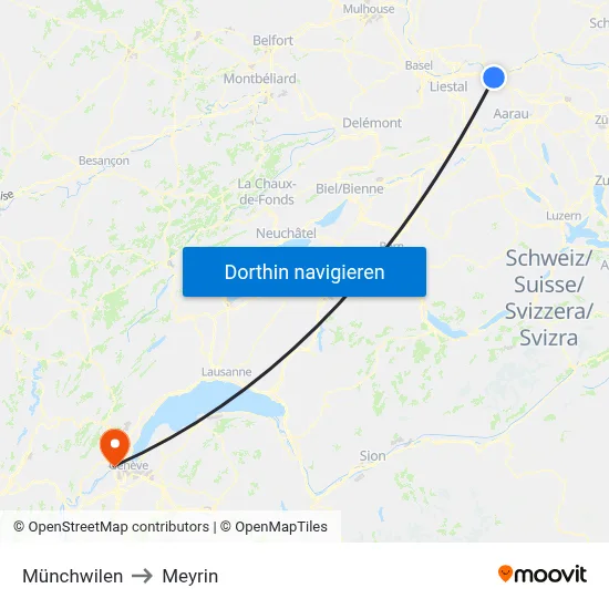Münchwilen to Meyrin map