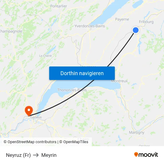 Neyruz (Fr) to Meyrin map