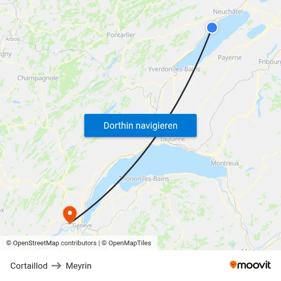 Cortaillod to Meyrin map
