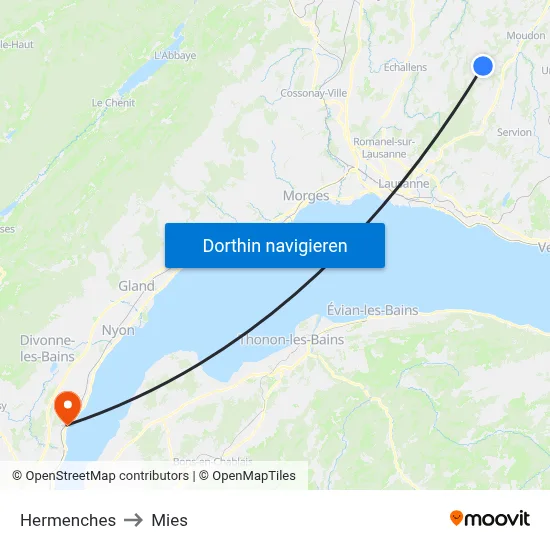 Hermenches to Mies map