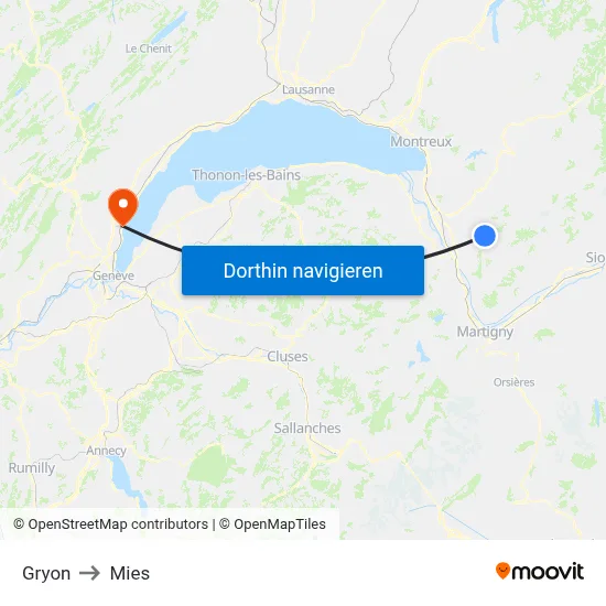 Gryon to Mies map