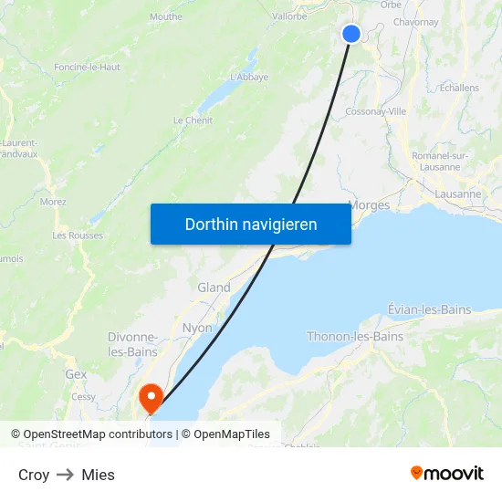Croy to Mies map