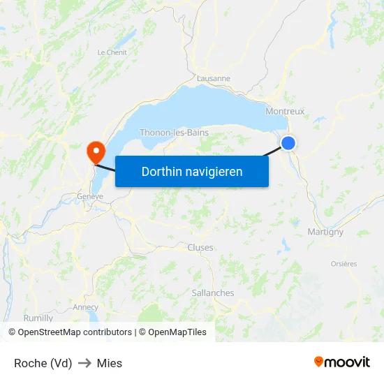 Roche (Vd) to Mies map