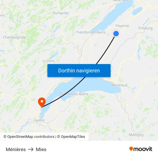 Ménières to Mies map