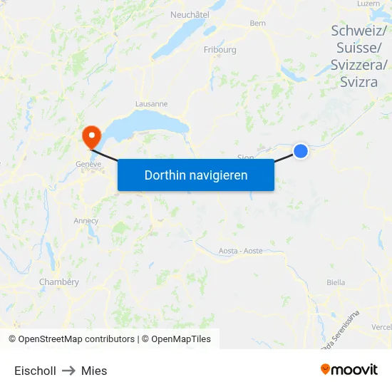 Eischoll to Mies map