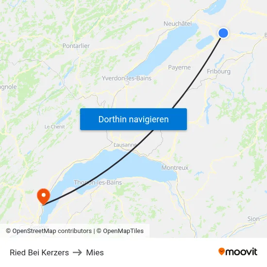 Ried Bei Kerzers to Mies map