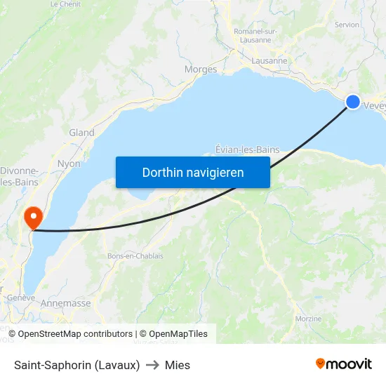 Saint-Saphorin (Lavaux) to Mies map