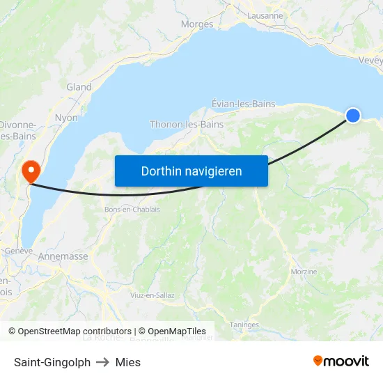 Saint-Gingolph to Mies map