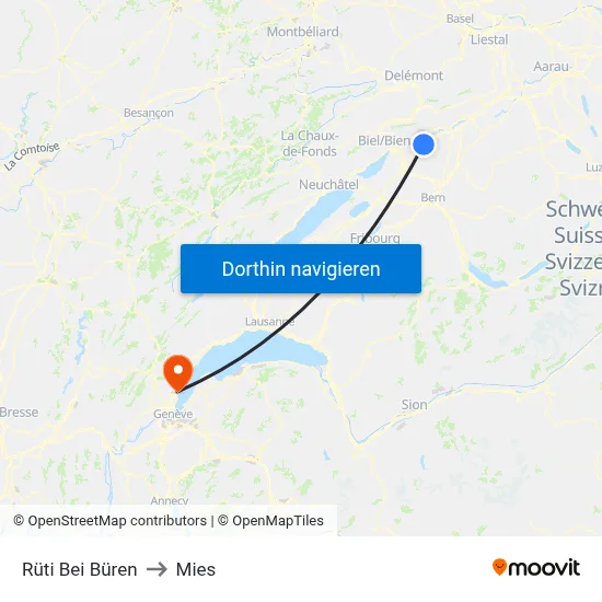 Rüti Bei Büren to Mies map