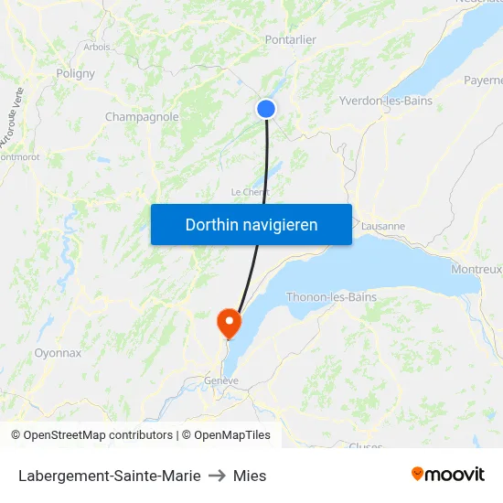 Labergement-Sainte-Marie to Mies map