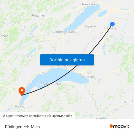 Düdingen to Mies map