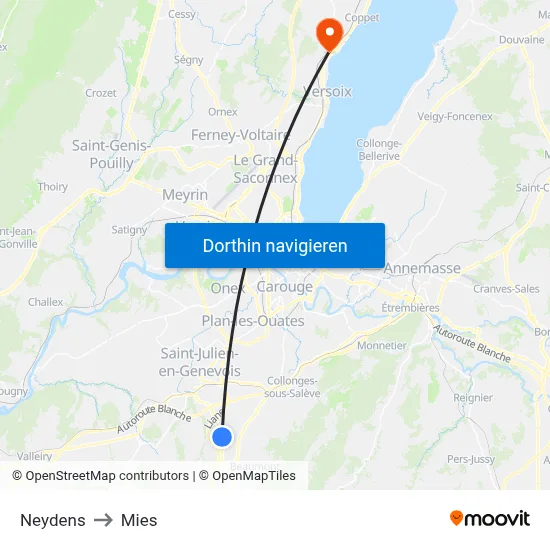 Neydens to Mies map