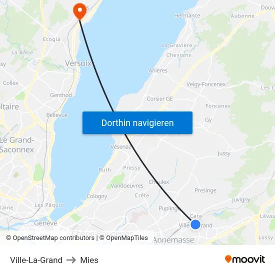 Ville-La-Grand to Mies map