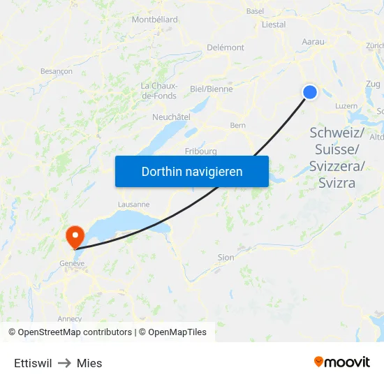 Ettiswil to Mies map
