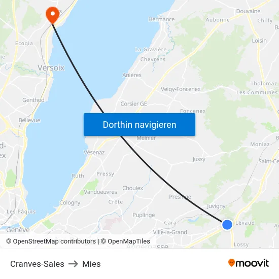 Cranves-Sales to Mies map