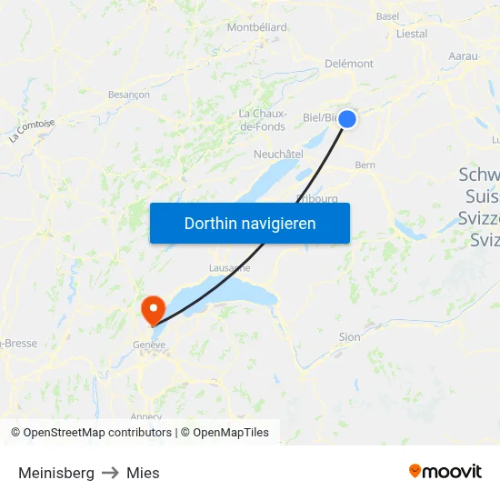 Meinisberg to Mies map