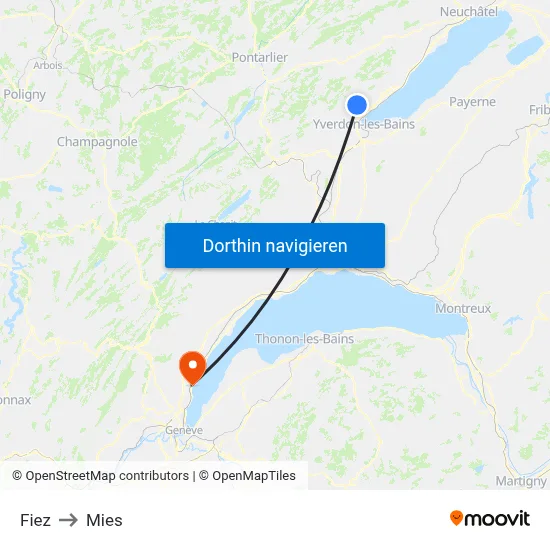Fiez to Mies map