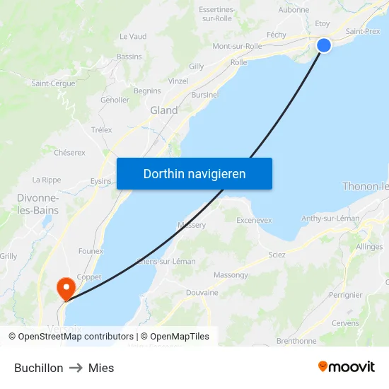 Buchillon to Mies map