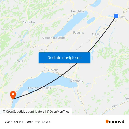 Wohlen Bei Bern to Mies map