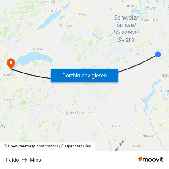 Faido to Mies map