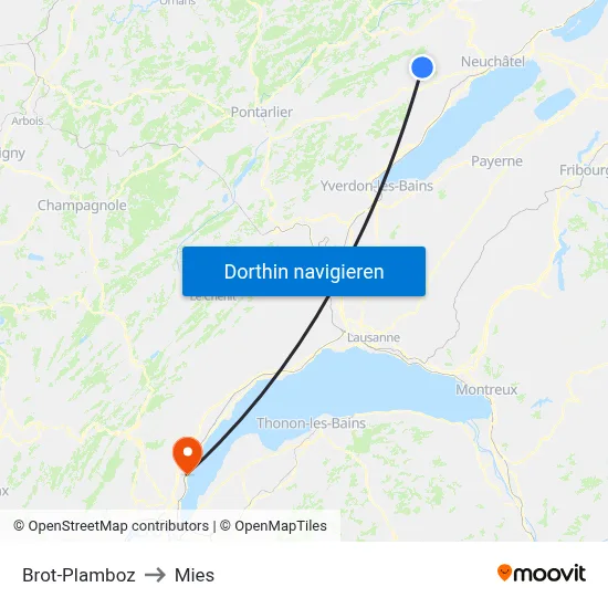 Brot-Plamboz to Mies map