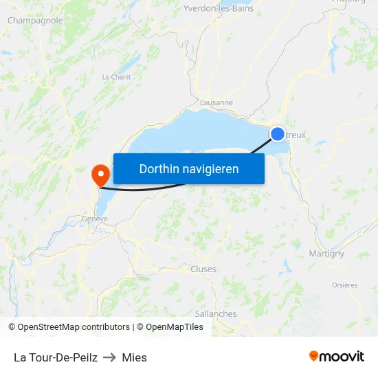 La Tour-De-Peilz to Mies map