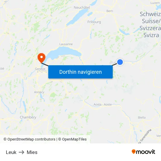 Leuk to Mies map