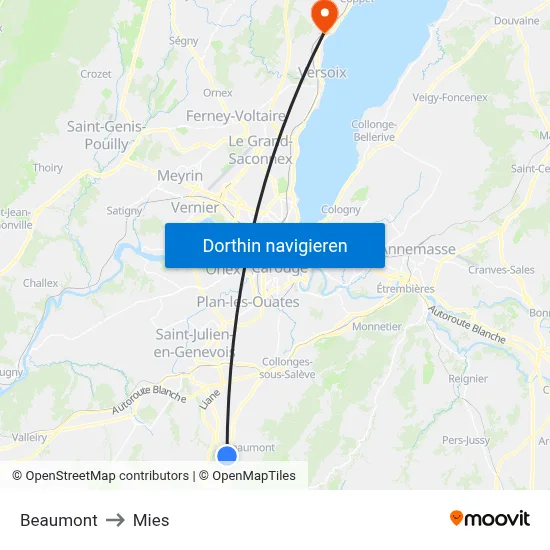 Beaumont to Mies map