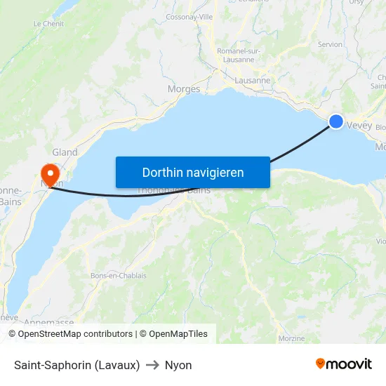 Saint-Saphorin (Lavaux) to Nyon map