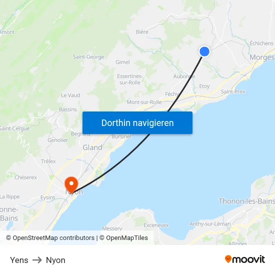 Yens to Nyon map