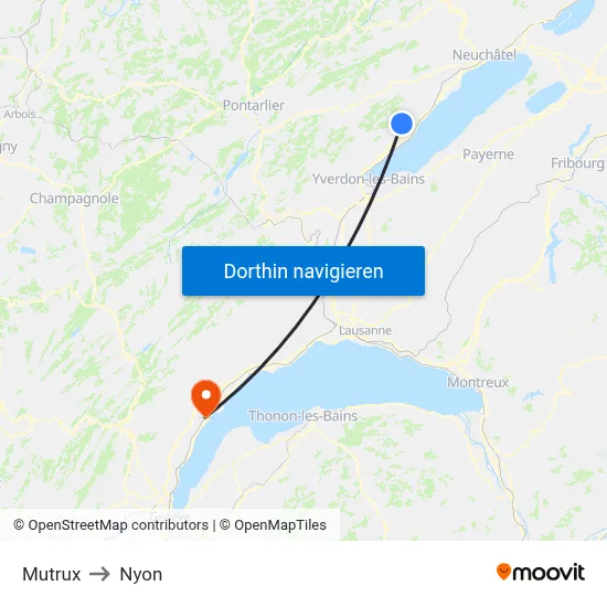 Mutrux to Nyon map