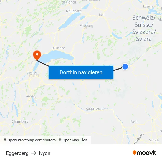 Eggerberg to Nyon map