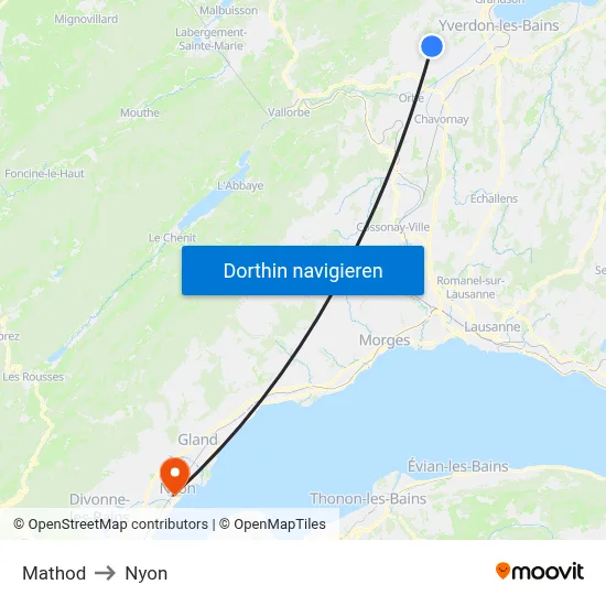 Mathod to Nyon map