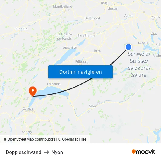 Doppleschwand to Nyon map