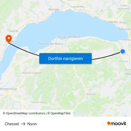 Chessel to Nyon map
