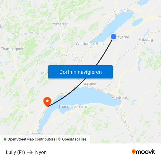 Lully (Fr) to Nyon map