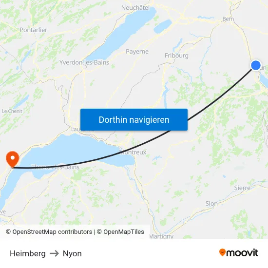 Heimberg to Nyon map