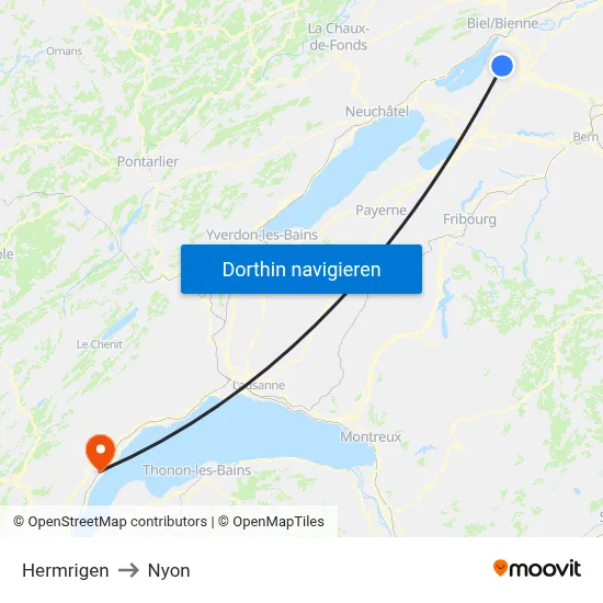 Hermrigen to Nyon map