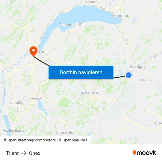Trient to Onex map