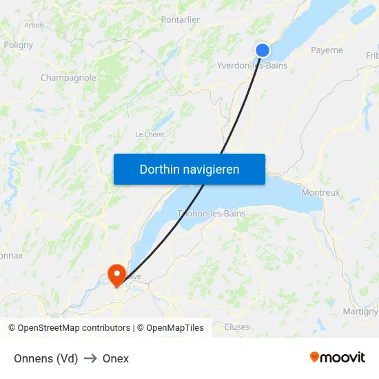 Onnens (Vd) to Onex map