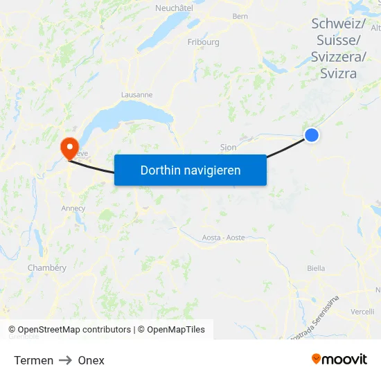 Termen to Onex map