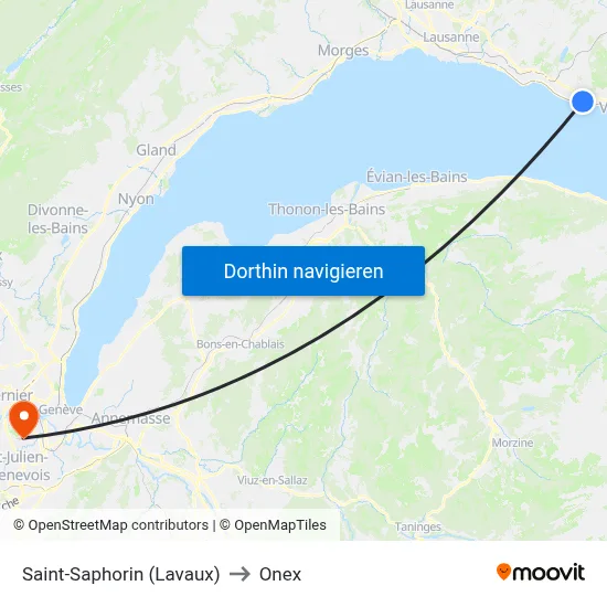 Saint-Saphorin (Lavaux) to Onex map