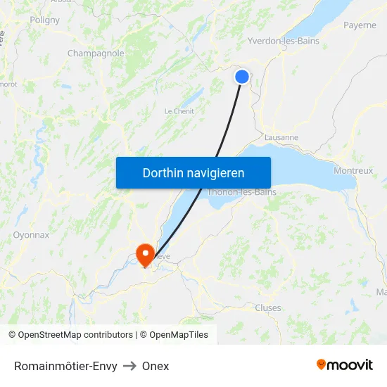 Romainmôtier-Envy to Onex map