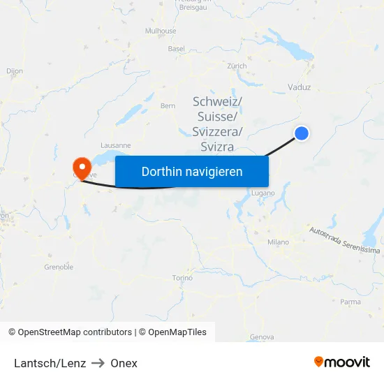 Lantsch/Lenz to Onex map