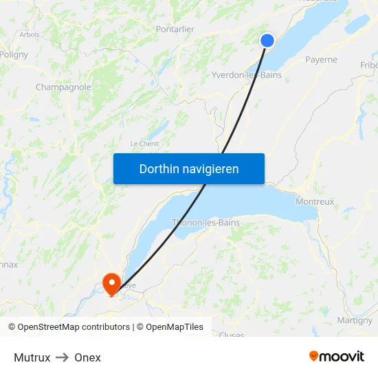 Mutrux to Onex map