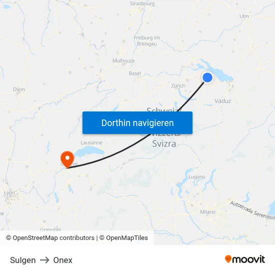 Sulgen to Onex map