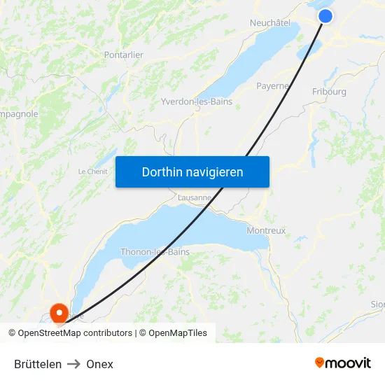 Brüttelen to Onex map